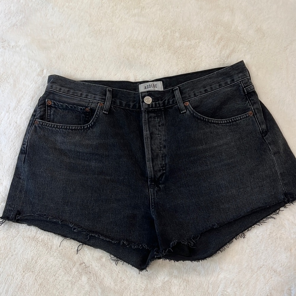 Agolde Black Jean Shorts